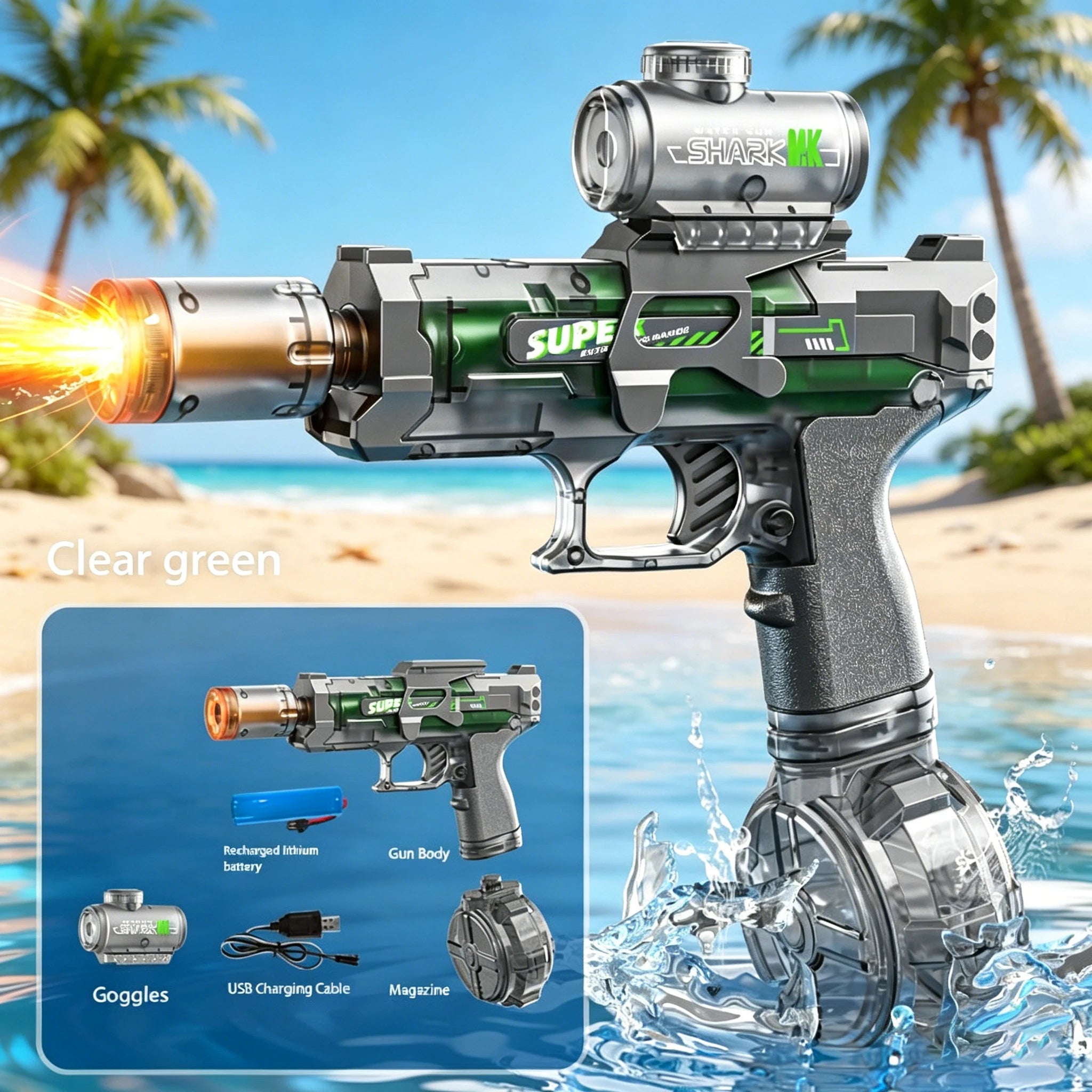 Electric Water Guns For Adults Powerful Squirt Automatic Water Suction Water Blasters Summer Outdoor Beach Toy For boys Kid Gift