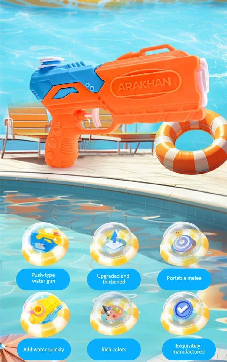 New Air Pressure Manual Water Gun, Random Color, Essential Outdoor Water Toy for Kids