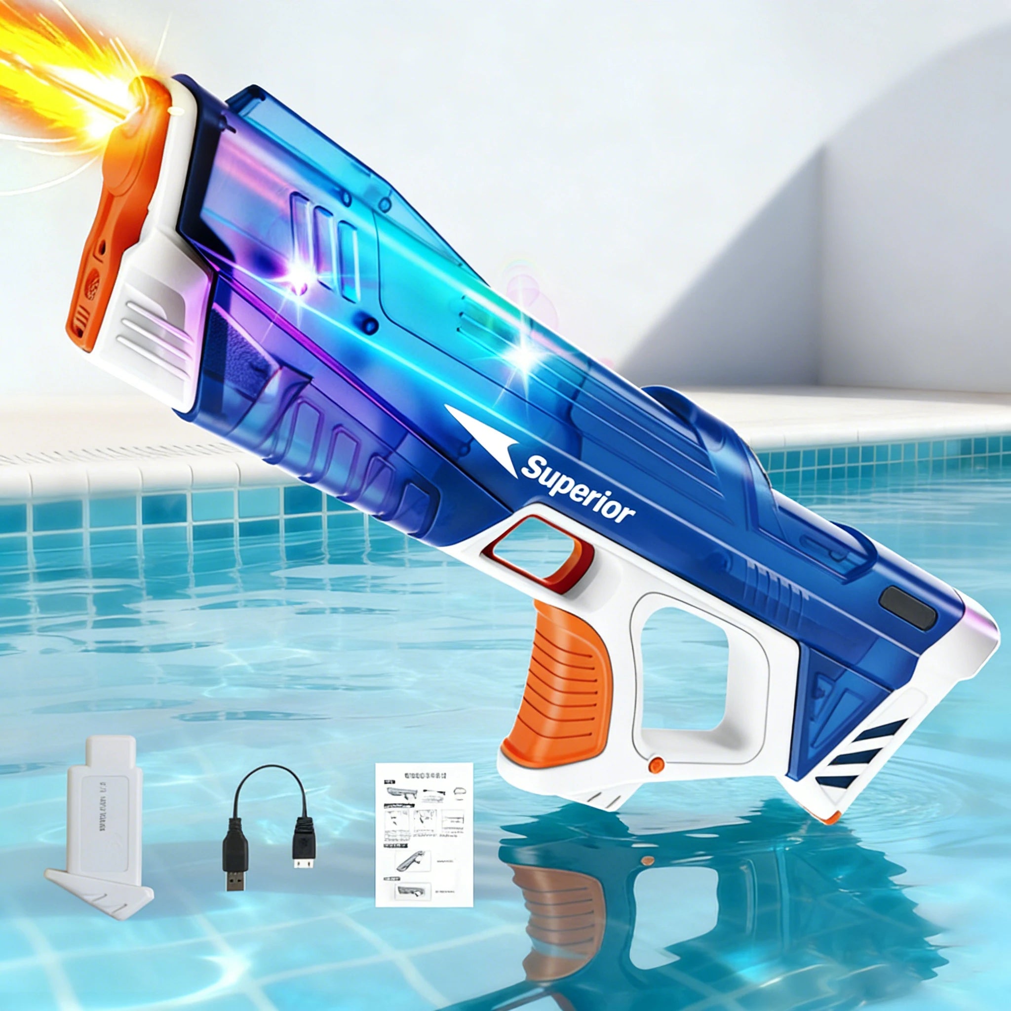 Electric Water Gun Toys Auto Suction Water Guns for Adults Squirt Guns Battery Powered Automatic Water Blasts Party Toy