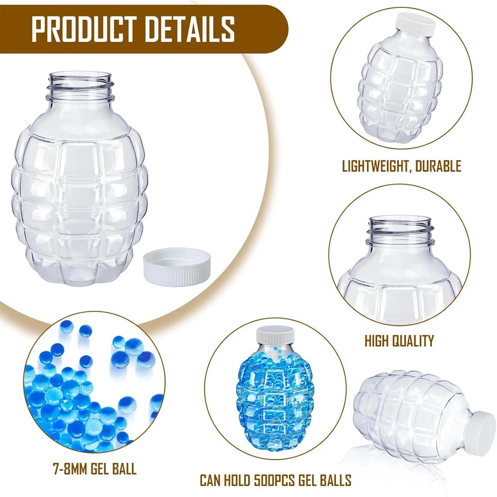 Water Gel Ball Blaster Gun Accessories Splatter Ball Gun Refill Ammo Plastic Hopper Gel Bead Subpackage Bottle for Kids Summer