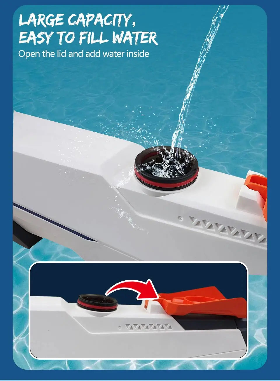 Electric Water Gun  for Adults  Kids Gift High-pressure Strong Energy Automatic Water Spray Beach Pool Outdoor Toys