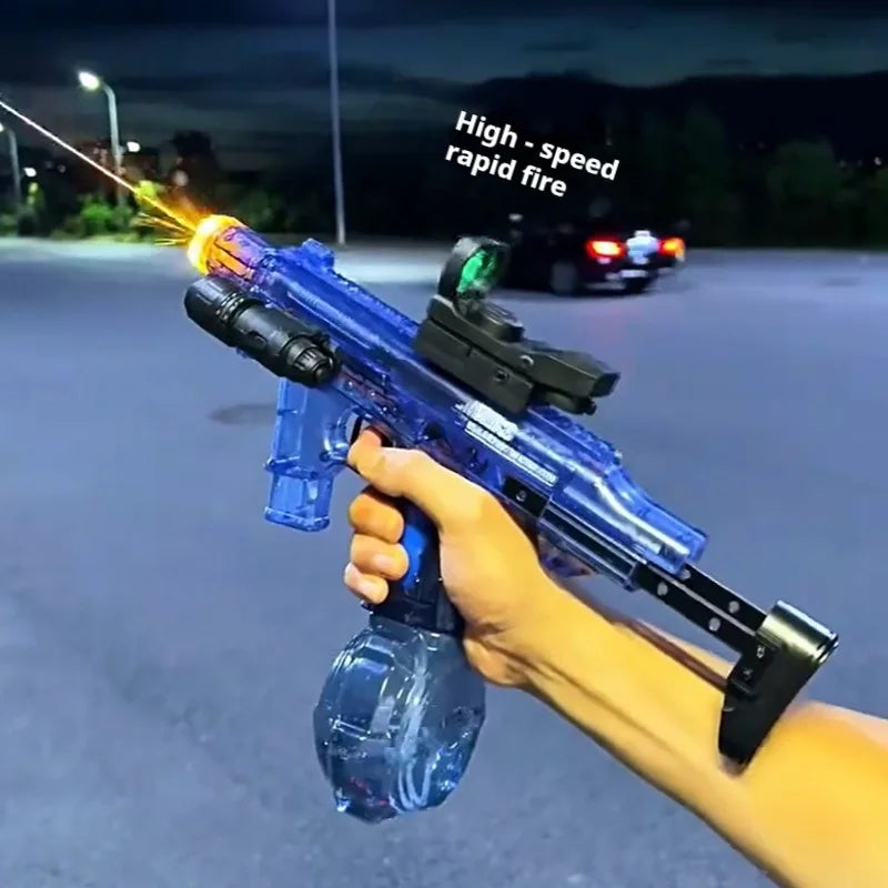 High-Speed Electric Water Gun Pulse Burst Blaster 600ml Large Capacity Auto Refill LED Toy w/ Full Kit for Summer