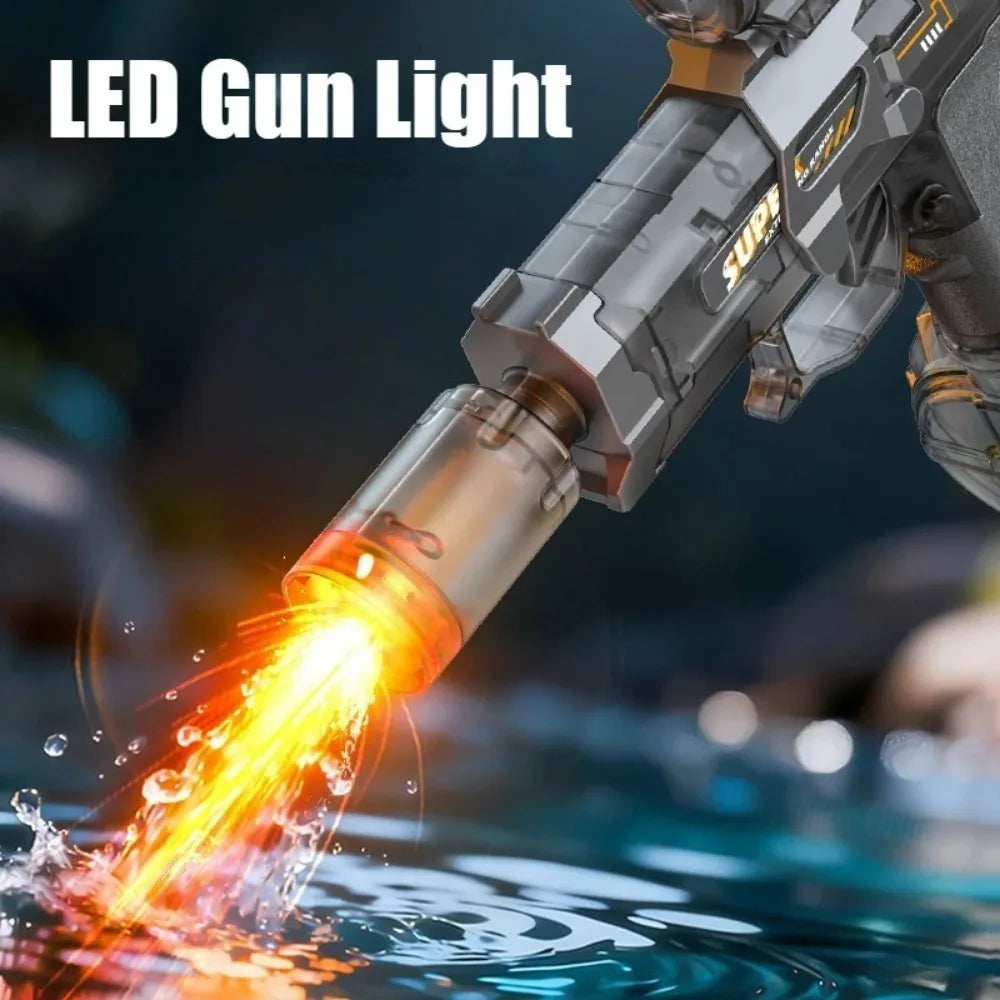 High Pressure Electric Toy Water Gun Fully Automatic Long Range Water Blasters Shooting Game Suitable for Outdoor Beach Swimming