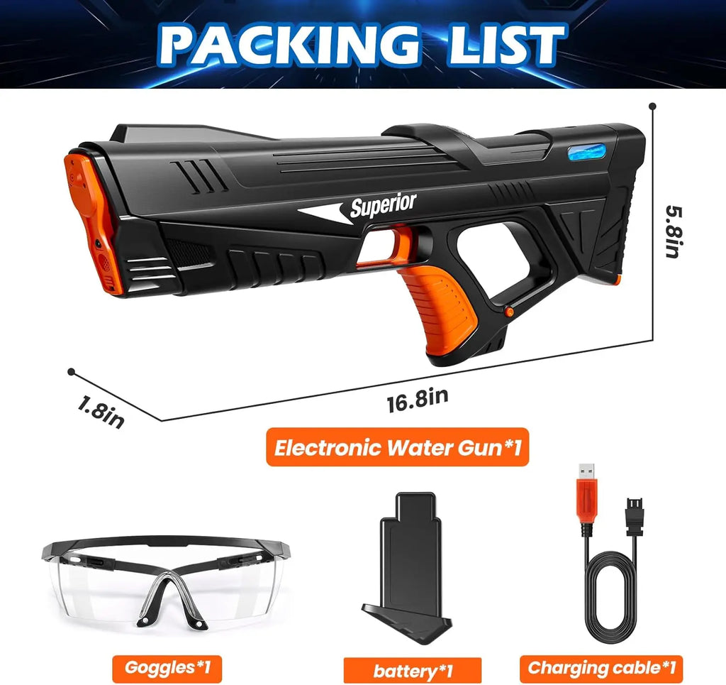 Electric Water Gun Toys Auto Suction Water Guns for Adults Squirt Guns Battery Powered Automatic Water Blasts Party Toy