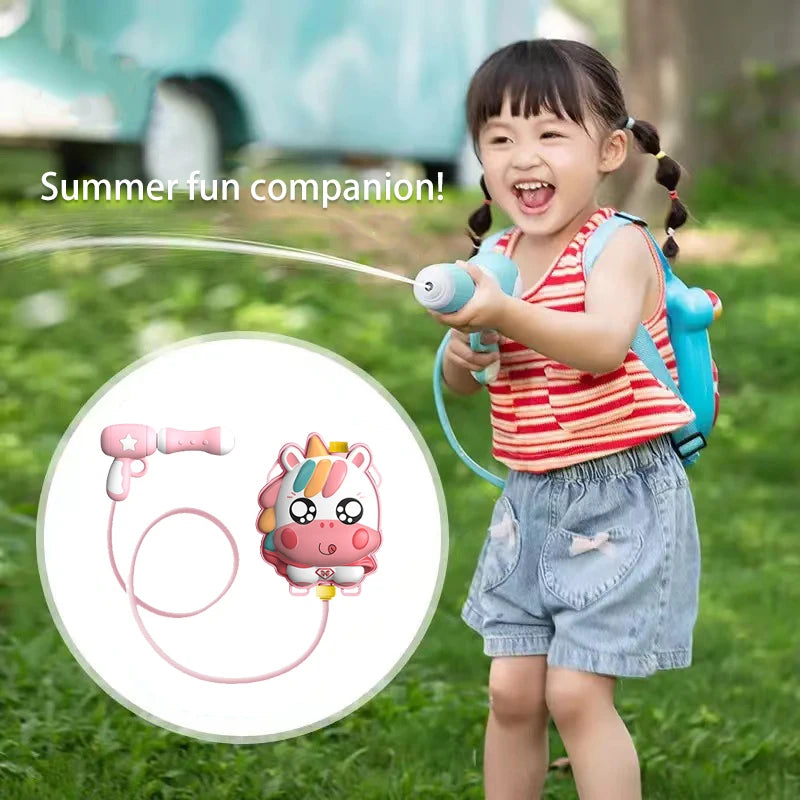 Summer Backpack Water Gun Cartoon Water Gun Beach Water Toys Outdoor Animals Backpack Water Gun Children Toys Gift