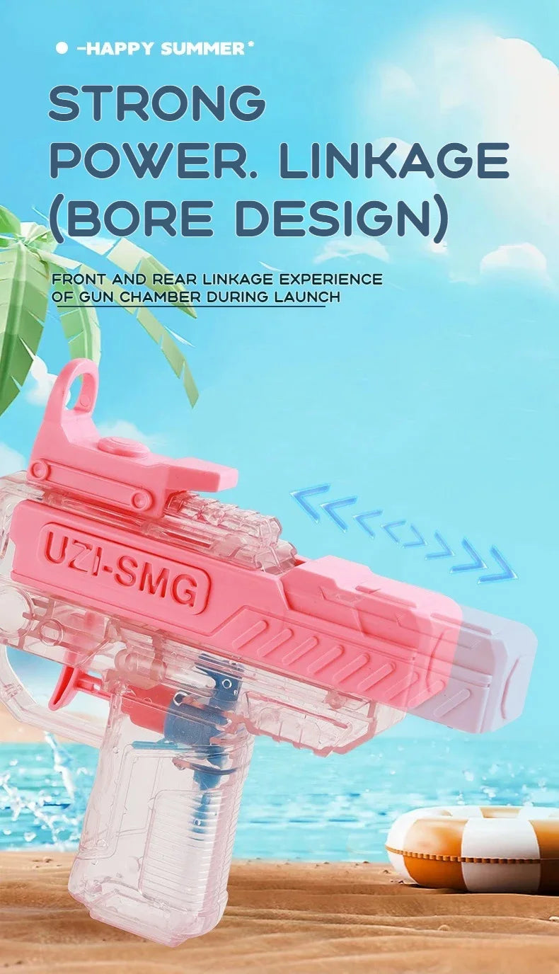 Summer UZI Water Gun non Electric Pistol High-pressure Full Automatic Shooting Water Beach Toy Gun For kid Adult birthday presen