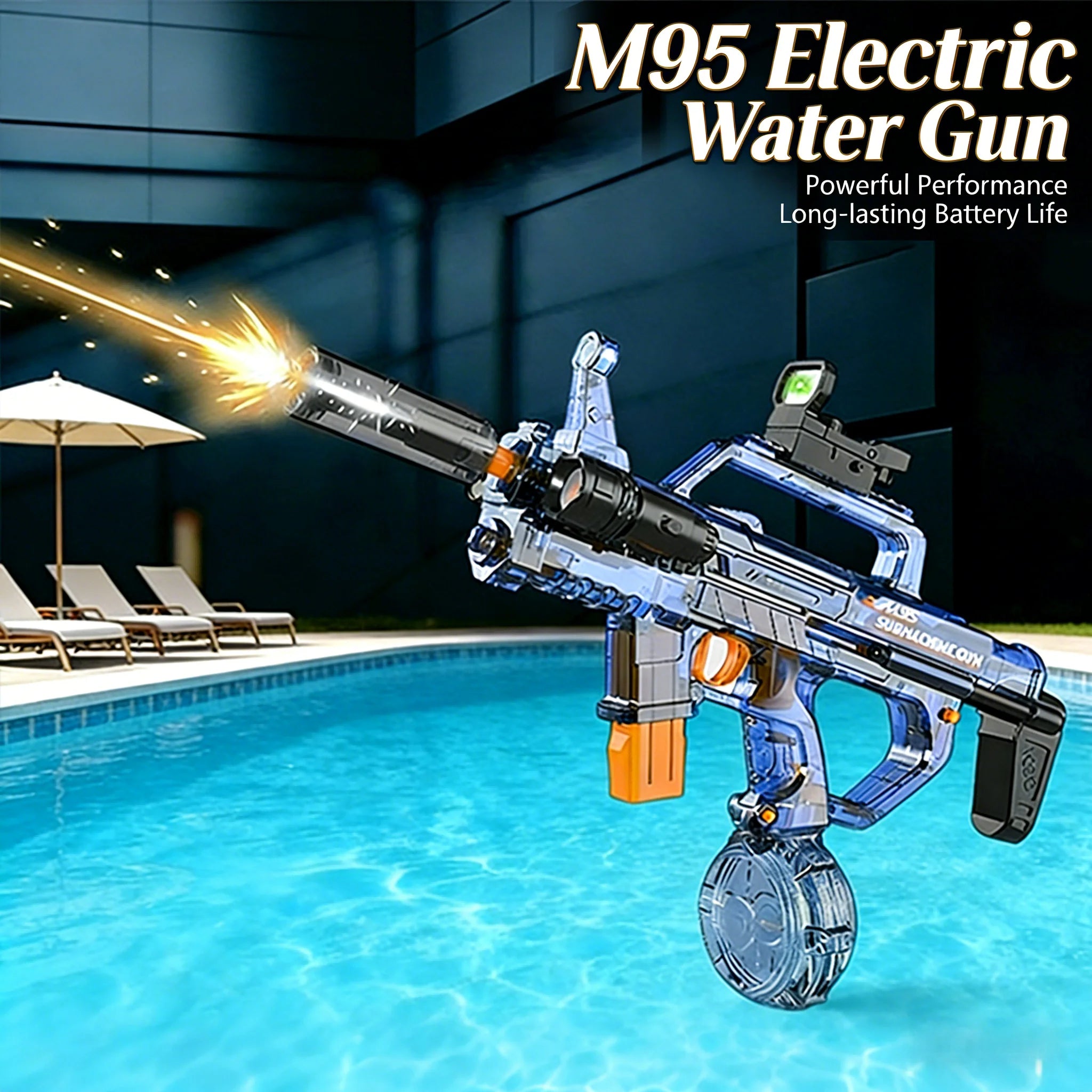 Electric Water Gun MK3 M95 Powerful Automatic Water Blaster High Pressure Squirt Gun Summer Beach Pool Outdoor Toy Gift for Kids