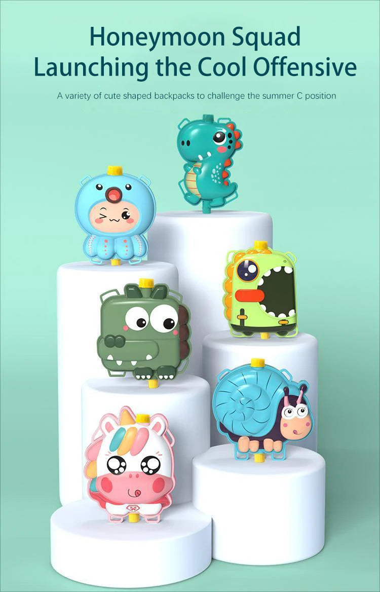 Summer Backpack Water Gun Cartoon Water Gun Beach Water Toys Outdoor Animals Backpack Water Gun Children Toys Gift