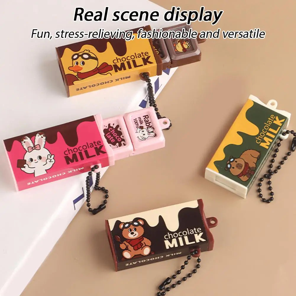 Realistic Chocolate Stress-Relieving Toys Bendable Clip Toys Keychains Sensory Toys Novelty Backpack Charms Children's Gifts