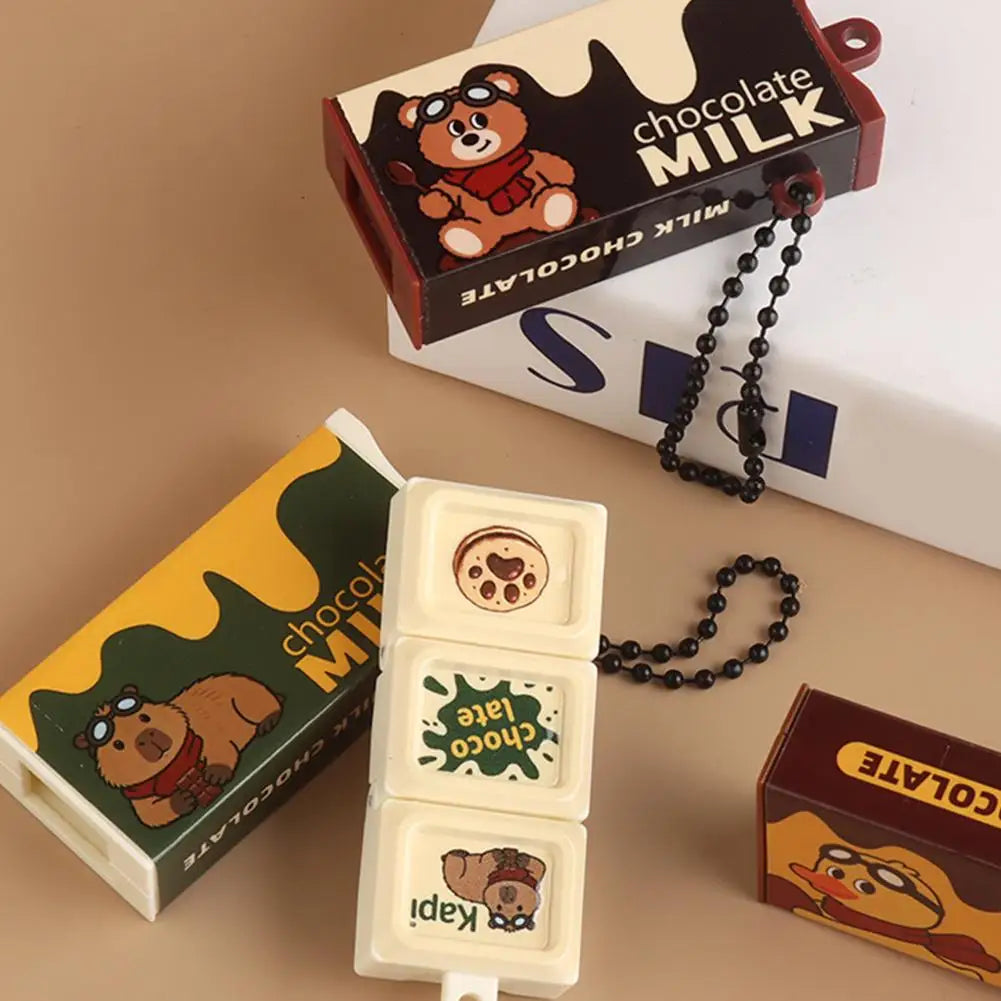 Realistic Chocolate Stress-Relieving Toys Bendable Clip Toys Keychains Sensory Toys Novelty Backpack Charms Children's Gifts