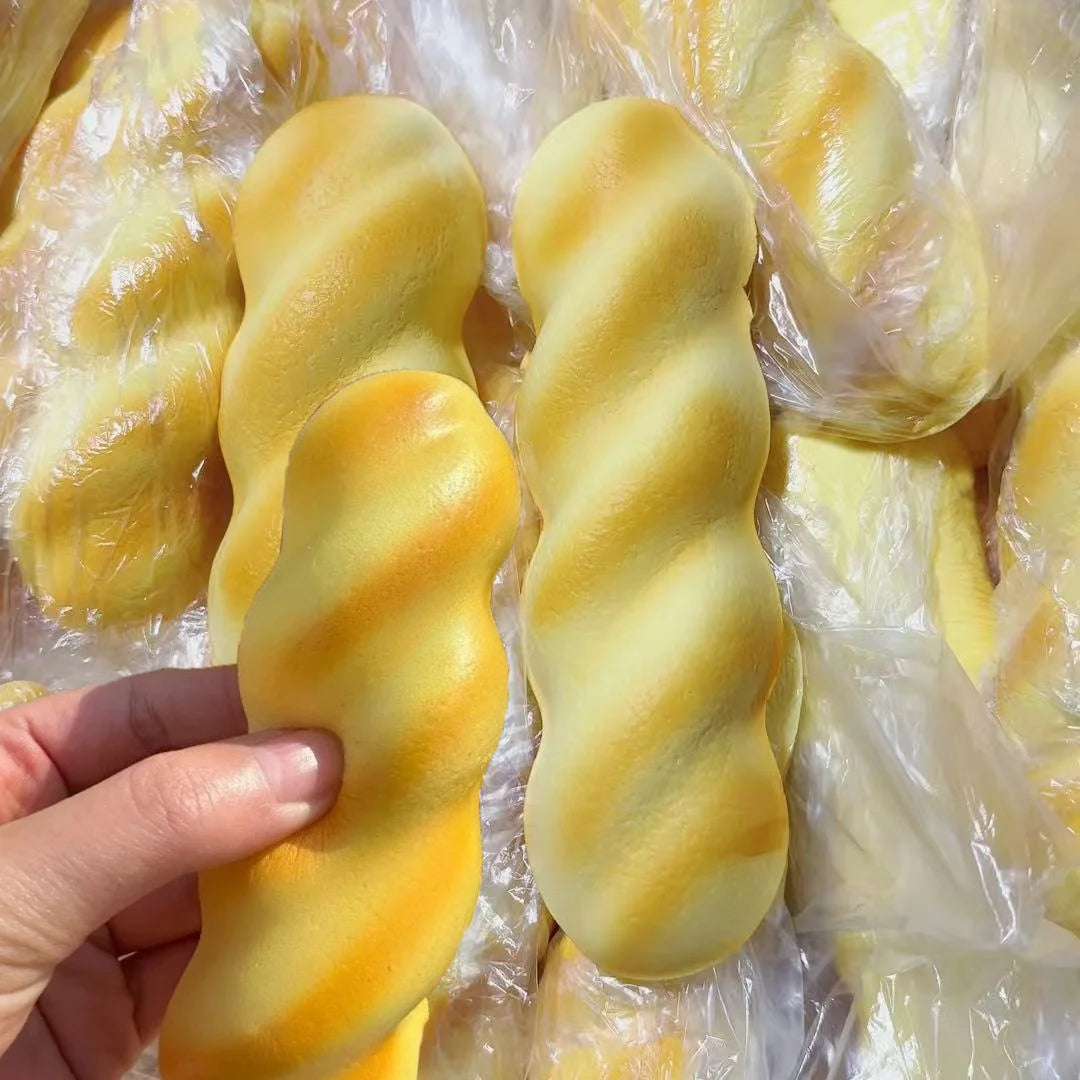 Wet Soft Twisted Dough Sensory Fidgets Toys Fake Food Squishy Simulated Bread Squeeze Toy for Adults Hand Exercise Squeeze Gifts