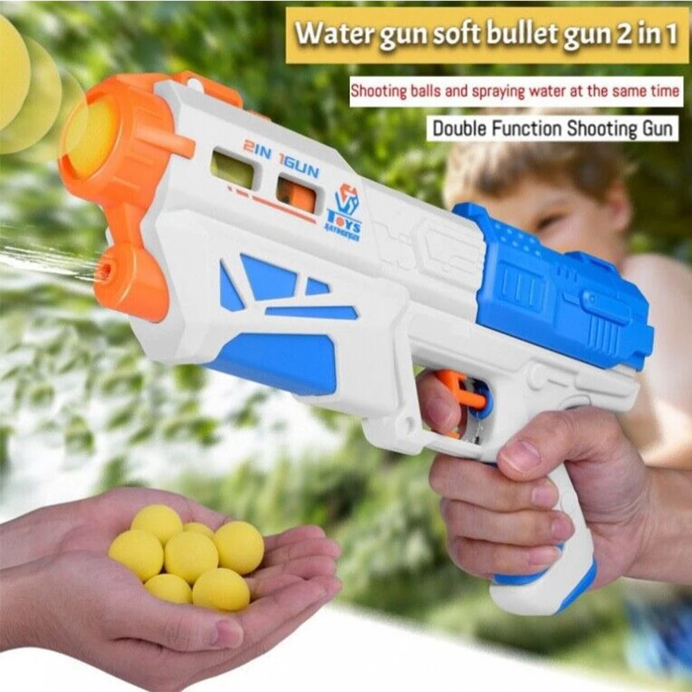 Super Water Gun Blaster Pistol Foam Ball Popper Air Toy Guns with 12 Foam Balls Kids Shooting Game Squirt Guns for Swimming Pool