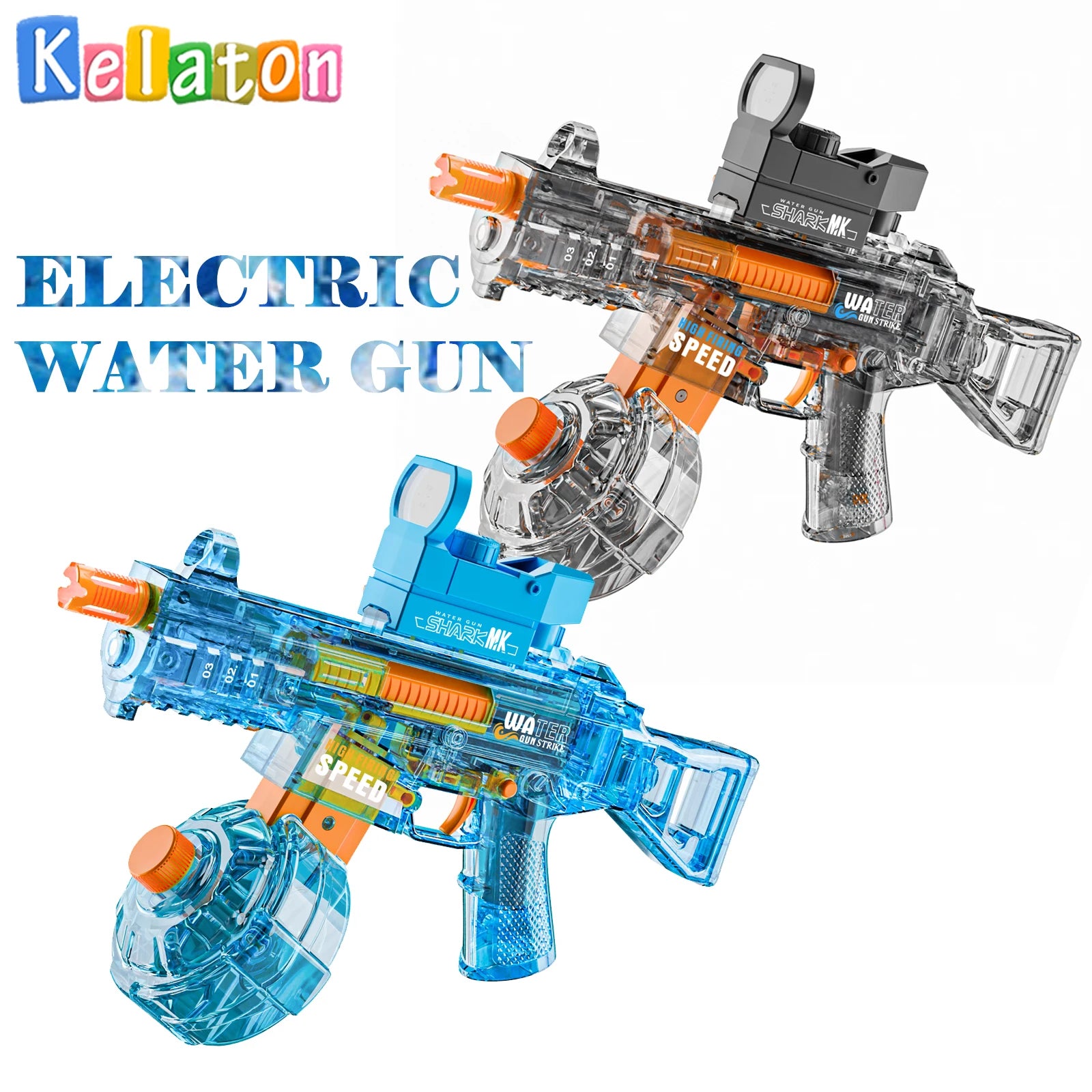 Electric Water Blaster Gun Children Automatic Water Pistol WaterGun with Led Light Summer Outdoor Game Party Toy for Adults Kids