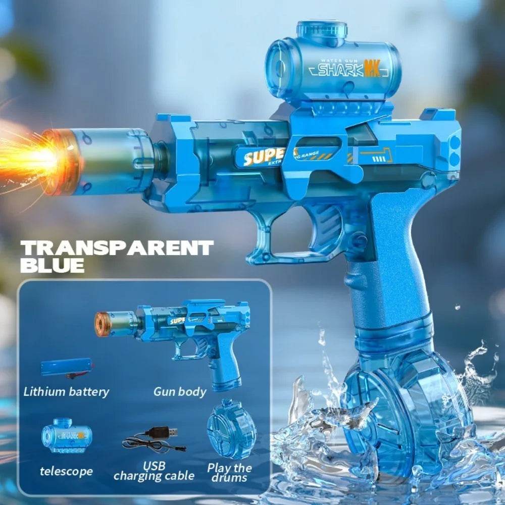 Electric Water Gun with Long Battery Automatic Water Blaster  for Summer Beach Pool Outdoor Party Games Ideal Children Gift