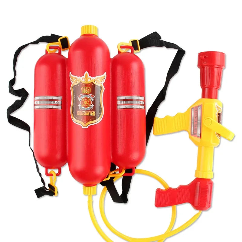 Firefighter Toy Fire Backpack Water Gun Large Capacity Water Gun Fireman Role Play Pool Toys Fire Extinguisher Watergun