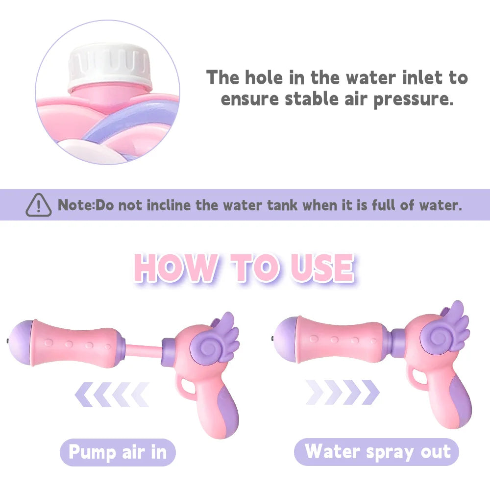 Children's Backpack Water Gun Pull Type Large Capacity Storage Summer Funny Parent Interactive Cartoon Backpack Water Gun
