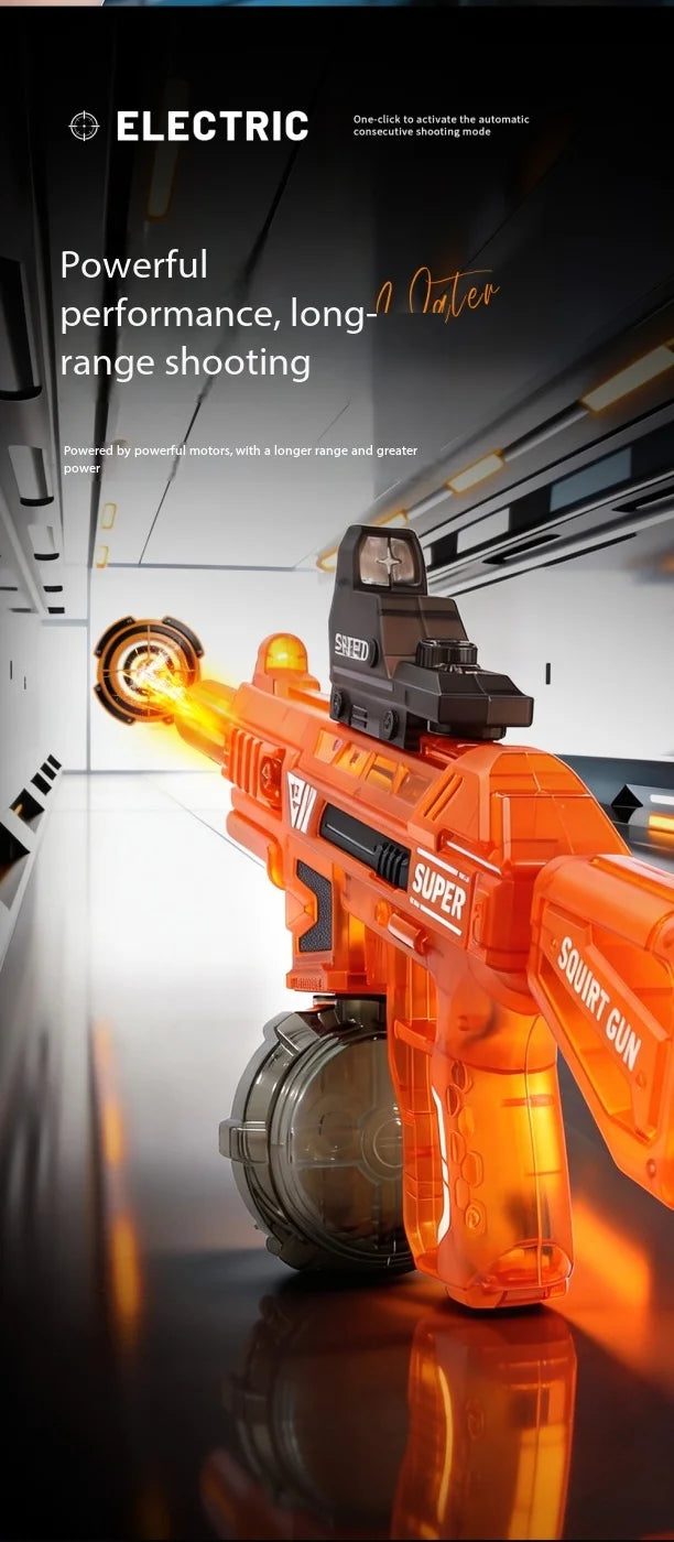 Electric Water Gun With Flame Light Effect High Pressure Rapid Fire Squirt Gun Blaster For Beach Outdoor Water Fighting Play ﻿