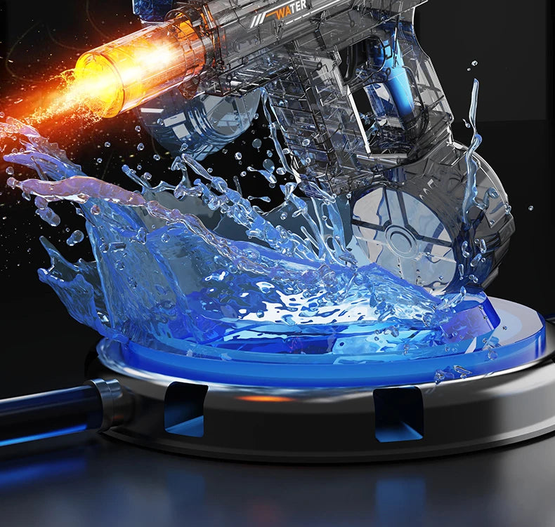 KAVOWORLD Transparent High Pressure Electric Water Blaster High Capacity Rechargeable Water Gun Toy for Kids Beach Pool Party