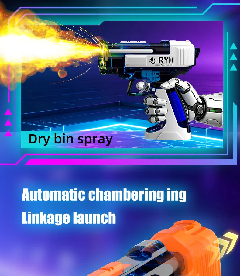 Electric Water Guns for Adults Spray light Powerful  burst  Water Storage Gun Blasters Summer Outdoor Game Toy for Boy girl Kid