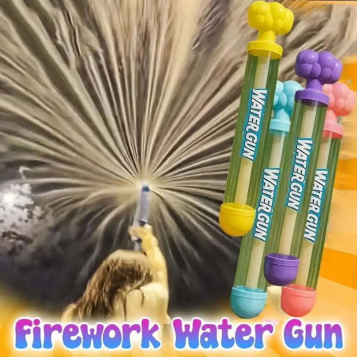 Fireworks Water Gun: High Pressure Pull-Out Water Blaster, Summer Beach Pool Toy, Outdoor Splash Game Prop for & Adults