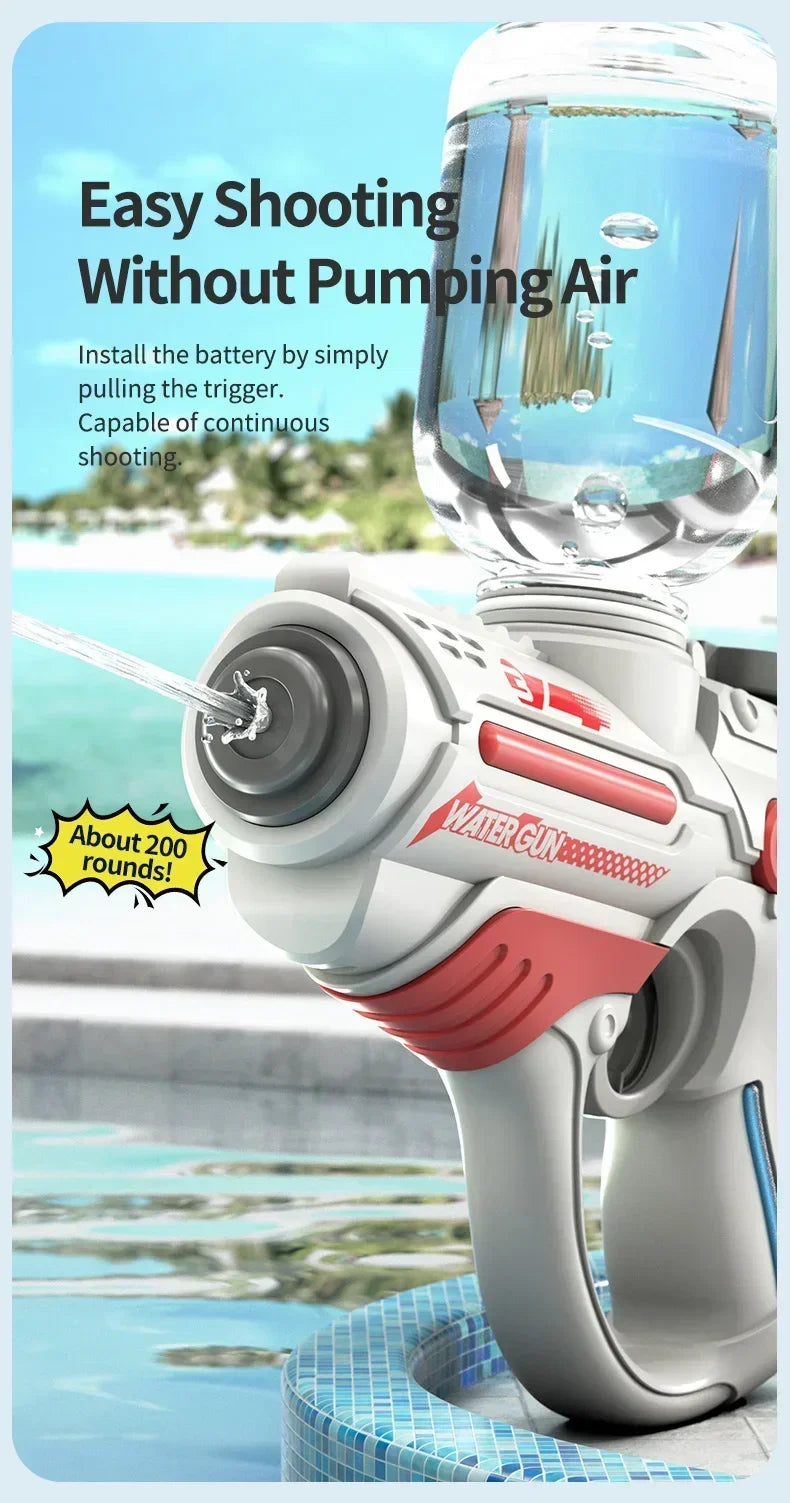 Kids Electric Water Gun Fully Automatic High Pressure Water Blaster for Boys Summer Beach Pool Party Water Fighting Play Toys