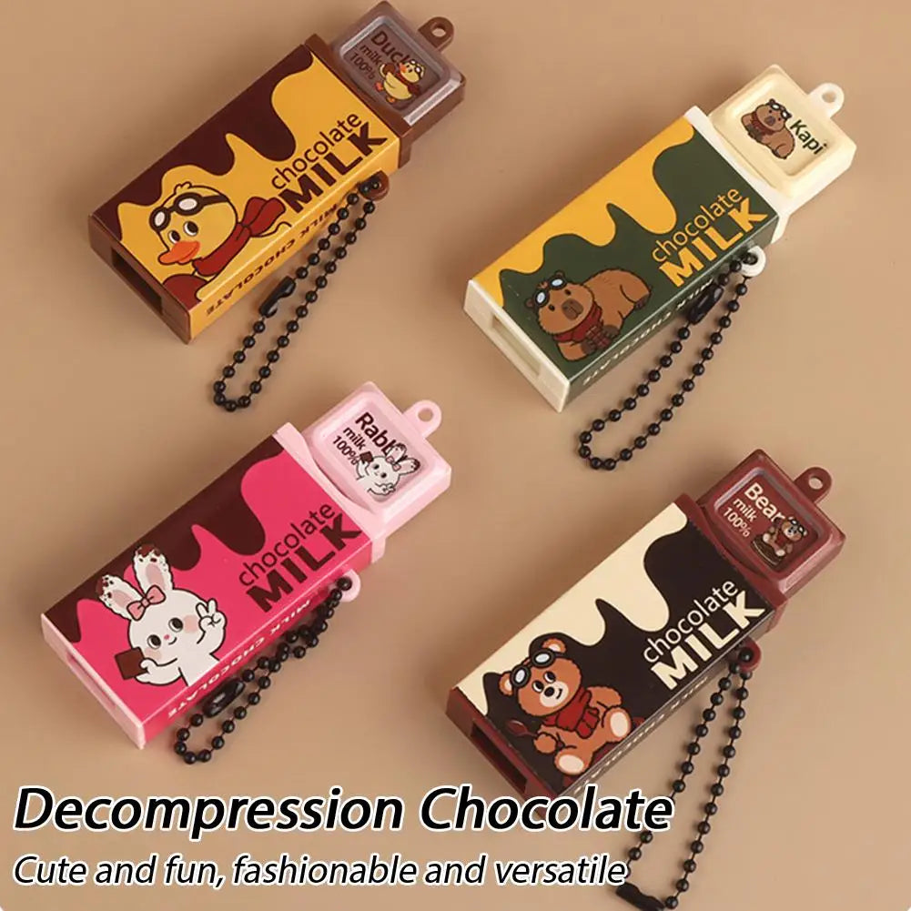 Realistic Chocolate Stress-Relieving Toys Bendable Clip Toys Keychains Sensory Toys Novelty Backpack Charms Children's Gifts