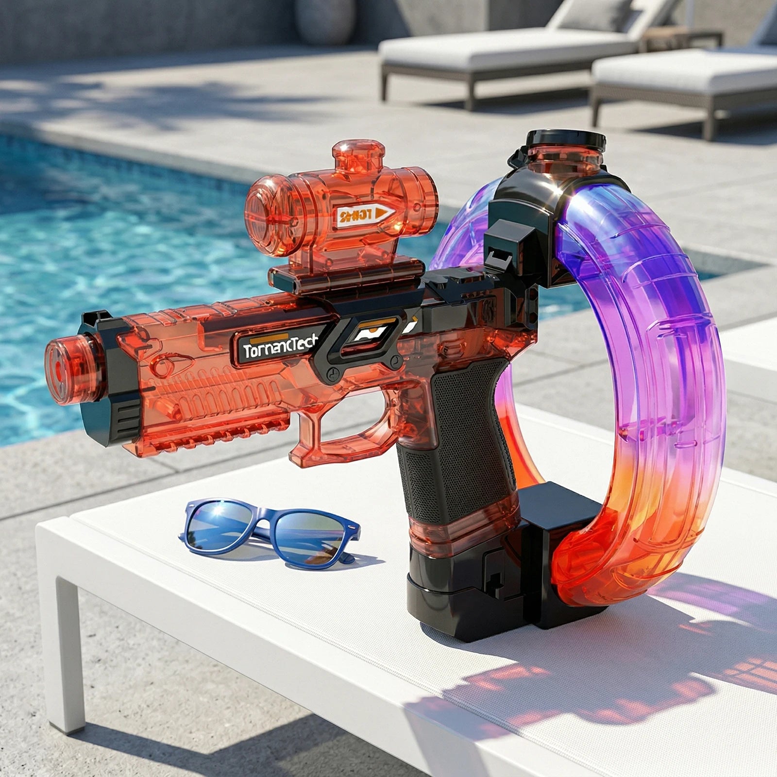 Children Automatic Squirt Blaster Toy 800ml Water Tank Squirt Gun Christmas Birthday Gifts for Children and Adult