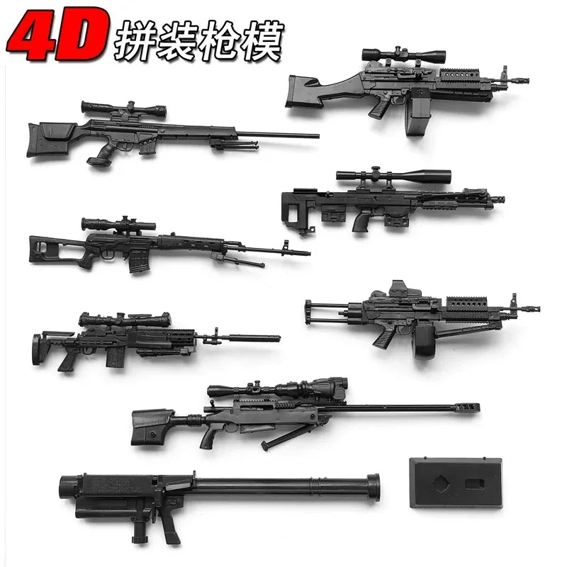 1/6 Scale MK14 SVD DSR-1 Sniper Rifle TAC-50 M46 4D Assembly Plastic Gun Model Toy Exercises The Cerebrum Development Interest