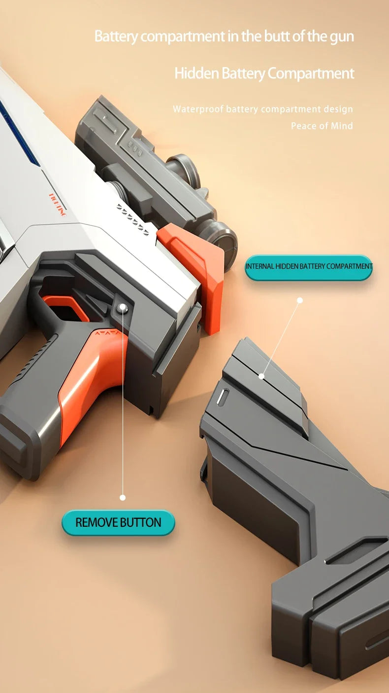 Fully Automatic Suction Water Gun Electric Toy High Pressure Water Blaster Pool Summer Outdoor Beach Pool Battle Party Water Toy