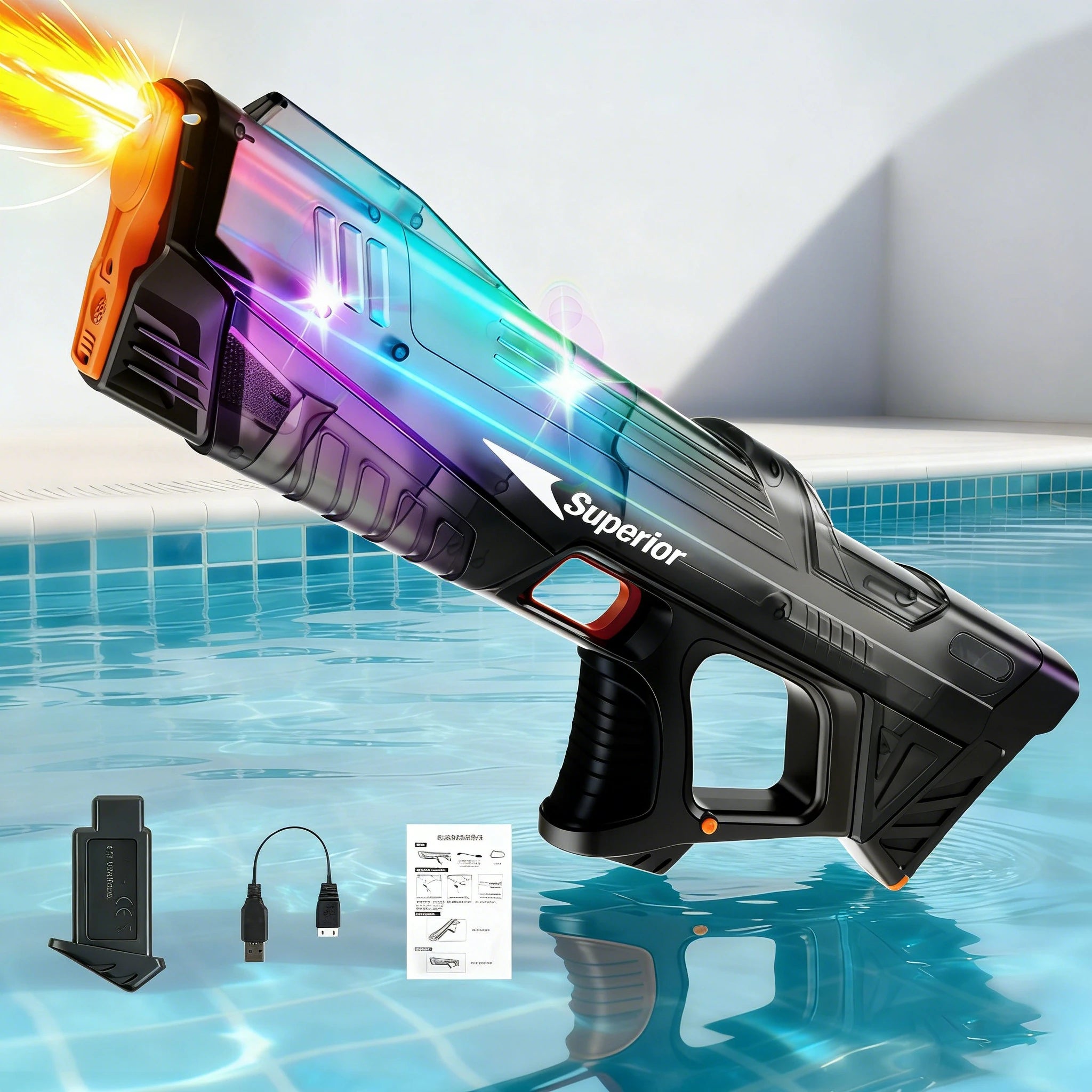 Electric Water Gun Toys Auto Suction Water Guns for Adults Squirt Guns Battery Powered Automatic Water Blasts Party Toy