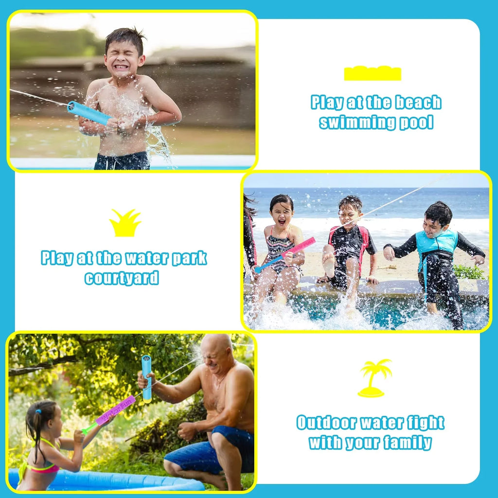3Packs Water Gun for Kids Summer Foam Watergun Toys Water Squirter Soaker Blaster Outdoor Swimming Pool Beach Games Toys