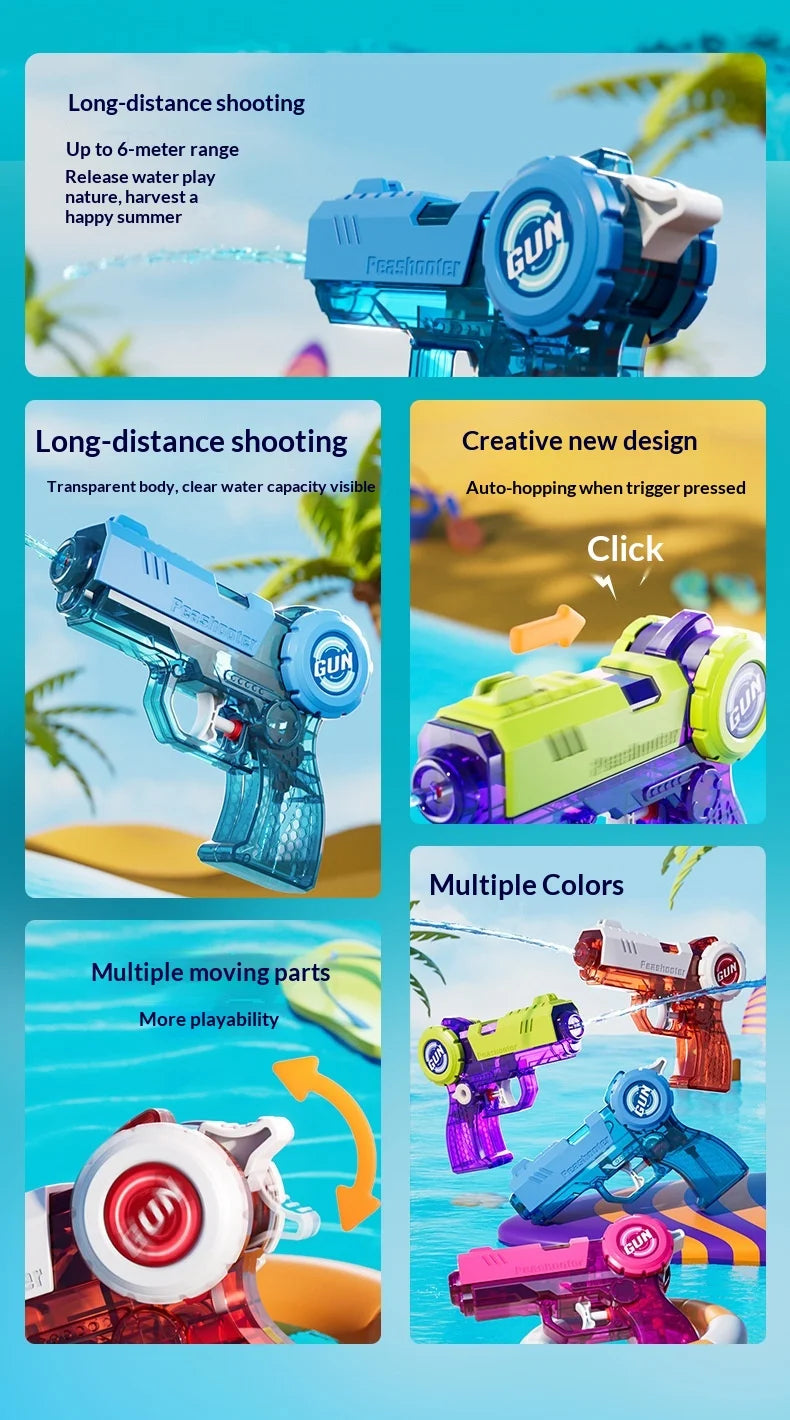 Glock Press-Pump Water Gun with High Capacity for Kids, Beach Water Battle Outdoor Water Play Toy