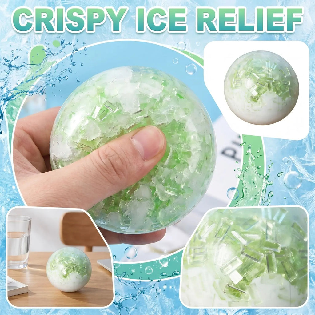 Stress Balls Crunchy Ice Fidget Toys Squeezable Sensory Anxiety Relief Hand Therapy Squishy Calming Relaxing Toy