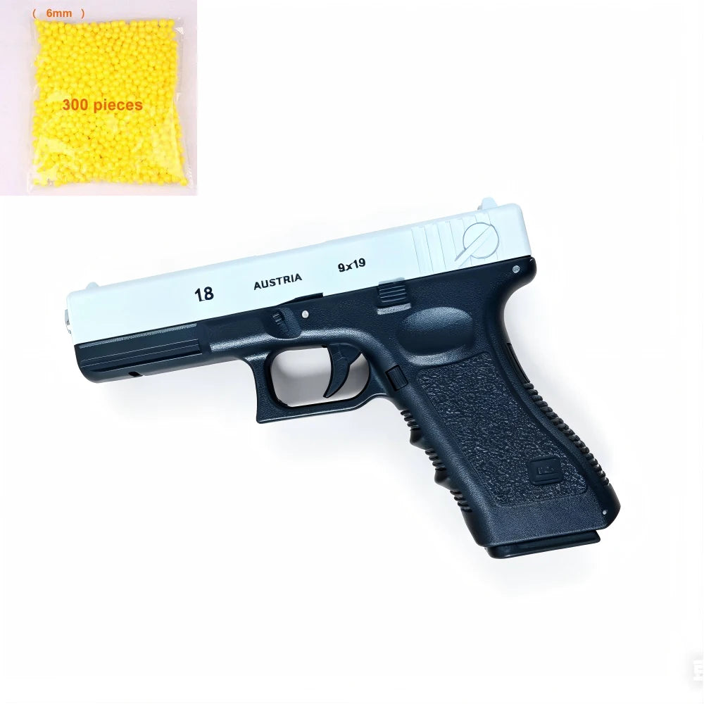 Upgraded G18 Gel Blaster Empty Magazine Hold Open, Realistic 9x19 Soft Bullet Toy Gun with Gel Beads, CS Battle Toy for Out