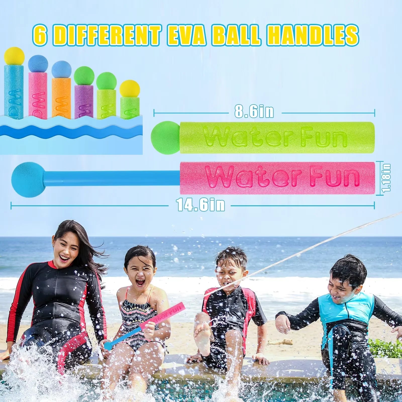 3Packs Water Gun for Kids Summer Foam Watergun Toys Water Squirter Soaker Blaster Outdoor Swimming Pool Beach Games Toys