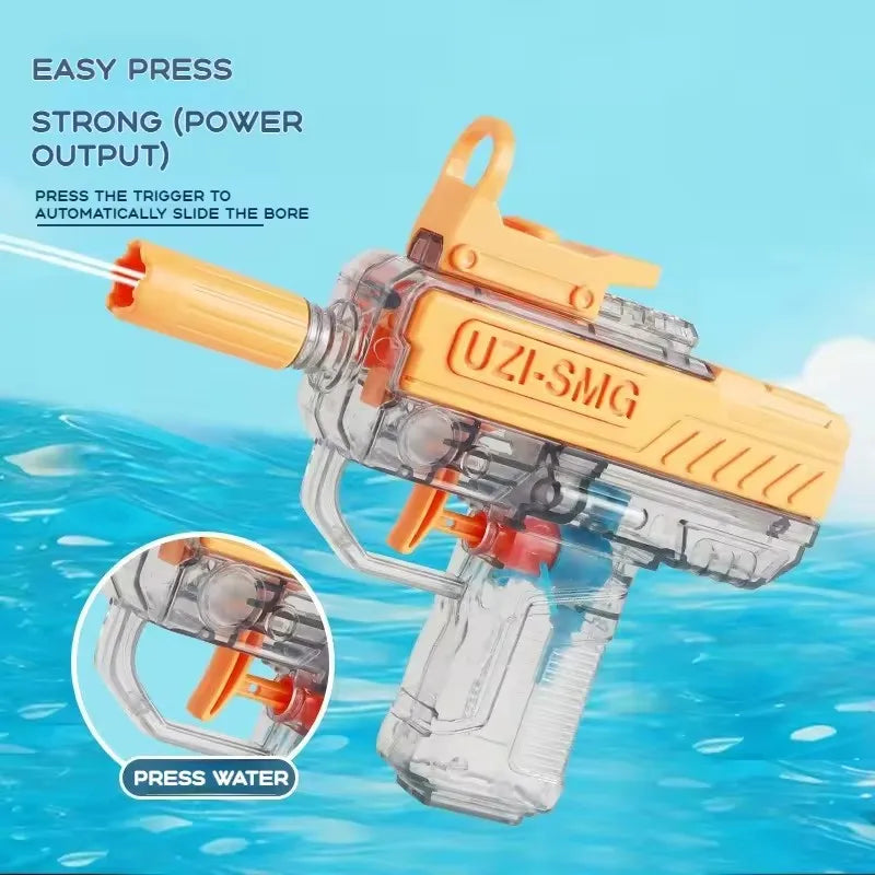 Summer UZI Water Gun non Electric Pistol High-pressure Full Automatic Shooting Water Beach Toy Gun For kid Adult birthday presen