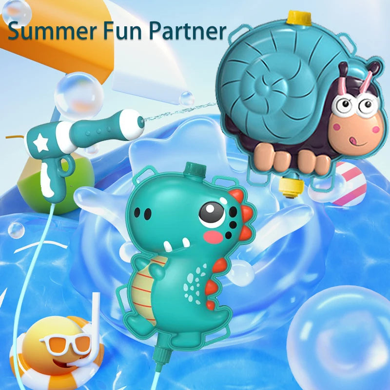 Summer Backpack Water Gun Cartoon Water Gun Beach Water Toys Outdoor Animals Backpack Water Gun Children Toys Gift