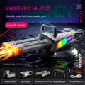 Automatic Double Rotating Gatling Water Gun Toy Gun Barrel with LED Spray Water Pistol Blaster Pool Outdoor Toy for Kids Adult