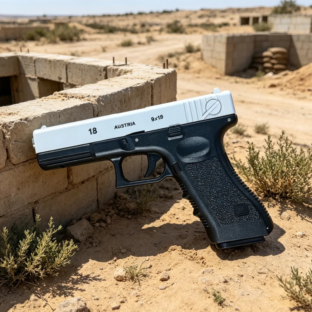 Upgraded G18 Gel Blaster Empty Magazine Hold Open, Realistic 9x19 Soft Bullet Toy Gun with Gel Beads, CS Battle Toy for Out