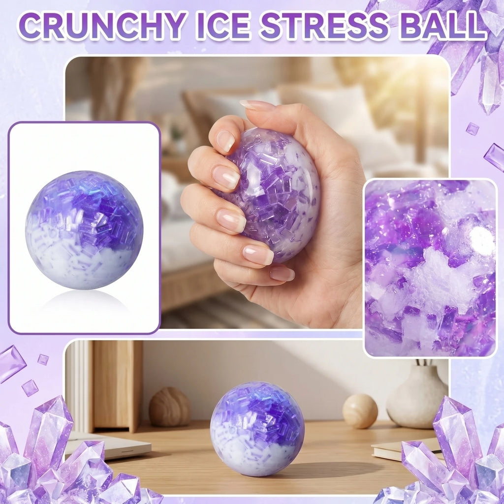 Stress Balls Crunchy Ice Fidget Toys Squeezable Sensory Anxiety Relief Hand Therapy Squishy Calming Relaxing Toy