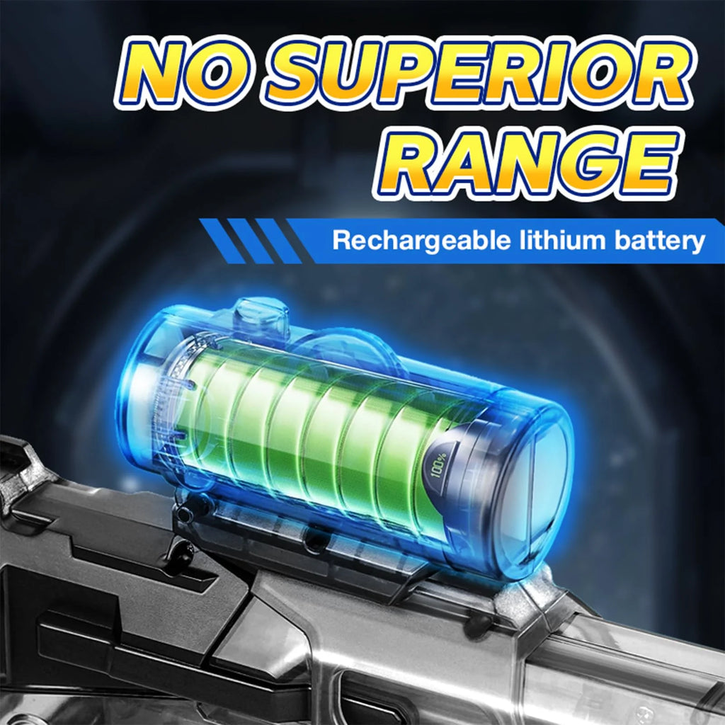 Electric Water Gun with Recoil: Automatic High Pressure Squirt Gun, LED Sensor Light Water Pistol, Summer Outdoor Beach Toy