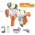 Large Capacity Automatic Water Gun Continuous Firing with Lights Rechargeable Electric Water Guns Beach Party Game Kids Boys Toy
