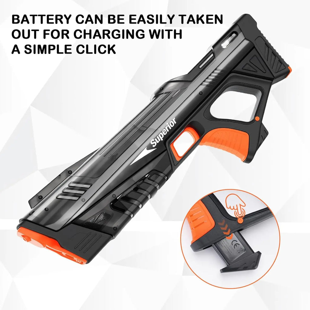 Electric Water Gun for Adults Automatic Squirt Gun with Colorful Light Long Range Auto Water Blaster Summer Outdoor Beach Toy