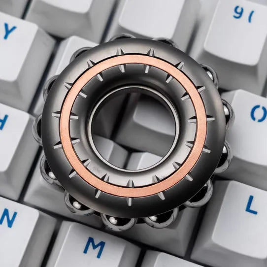 EDC Mechanical Beads Fidget Ring Push Slider Metal Mini Fun Stress Toys Tools