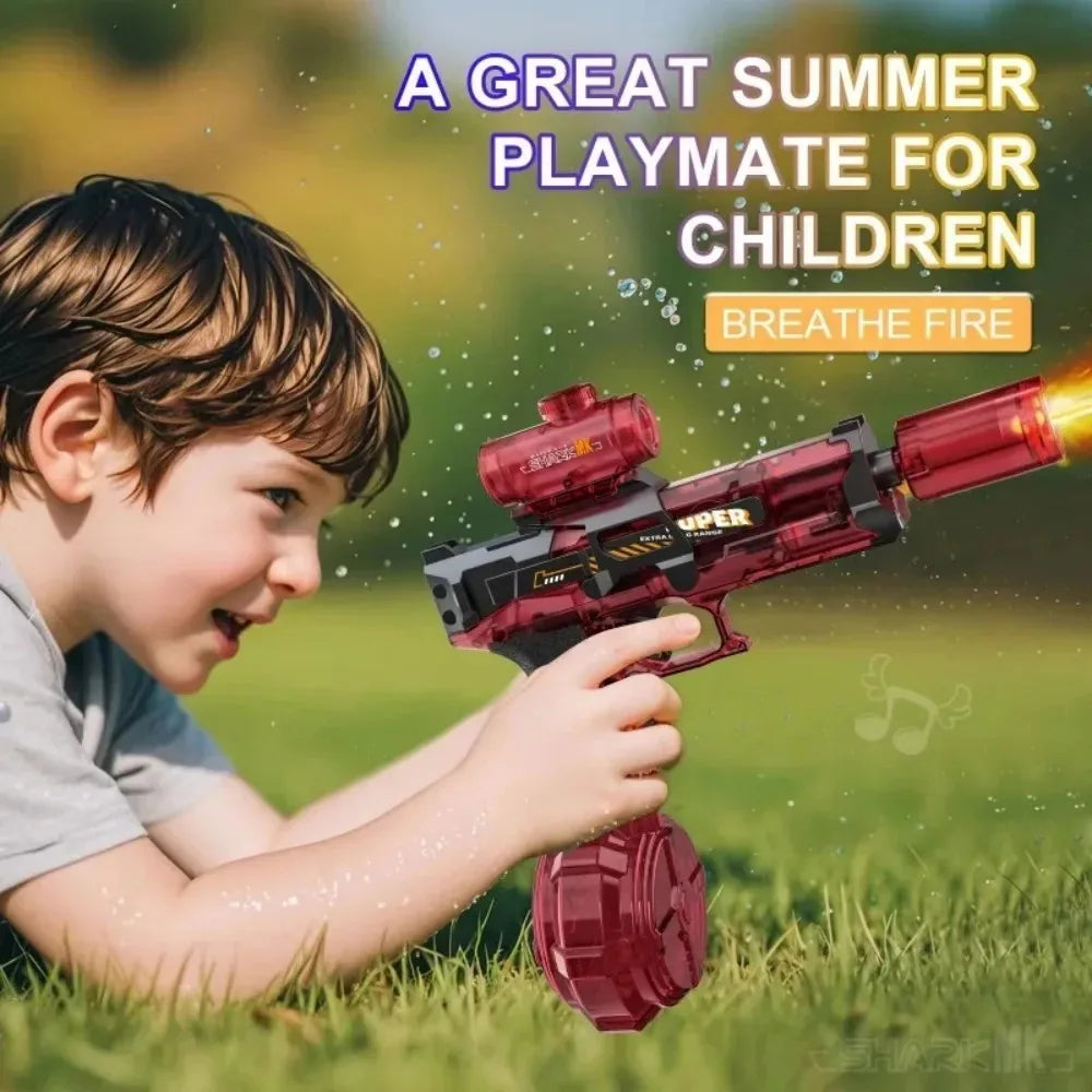 Electric Water Gun Water Blaster High Capacity Long Range Summer Outdoor Beach Water Fight Toy for Kids Boys Birthday Gift