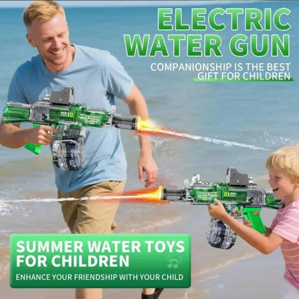 Electric Water Gun Water Blaster High Capacity Long Range Summer Outdoor Beach Water Fight Toy for Kids Boys Birthday Gift