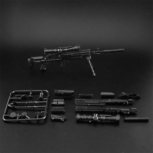 1/6 Scale MK14 SVD DSR-1 Sniper Rifle TAC-50 M46 4D Assembly Plastic Gun Model Toy Exercises The Cerebrum Development Interest