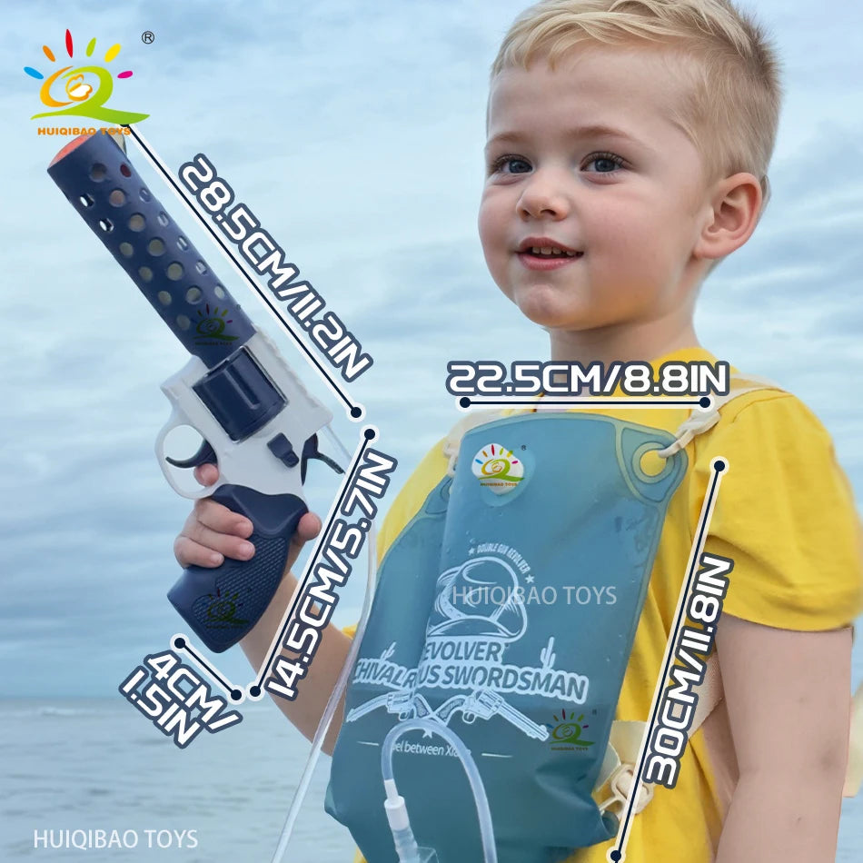 Summer Electric Backpack Automatic Revolver Water Gun Fights Toy Water Absorbing Guns Outdoor Beach Swimming Pool Toys for child