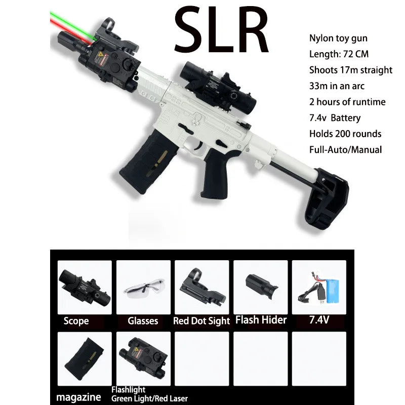 Nylon SLR Gel Blaster Toy for Family Fun Safe Eco Friendly Gel Ball Blaster for Outdoor Parent Child Games 30m Range