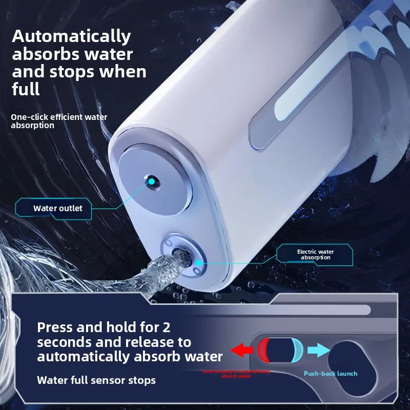 Electric Water Gun Toy Cool LED Automatic Absorb Water Shooting High Pressure Water Spray Summer Outdoor Toy for Adult Boy Gifts